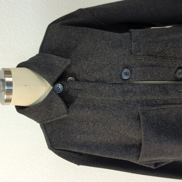 H&M Collar Button Down Fleece Shacket Jacket Gray XS hipster casual fall hiking - Picture 3 of 9
